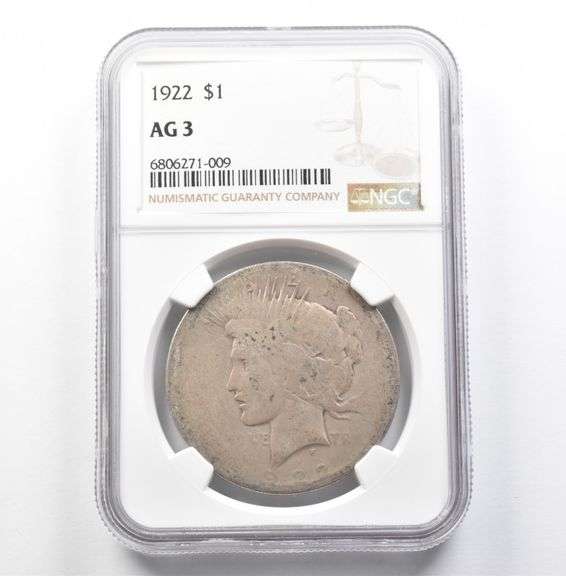 1922 Peace Silver Dollar AG3 NGC Lowball