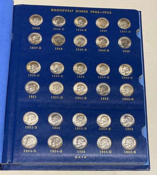 Choice Gem BU Silver Roosevelt Dime 1946-64 Set