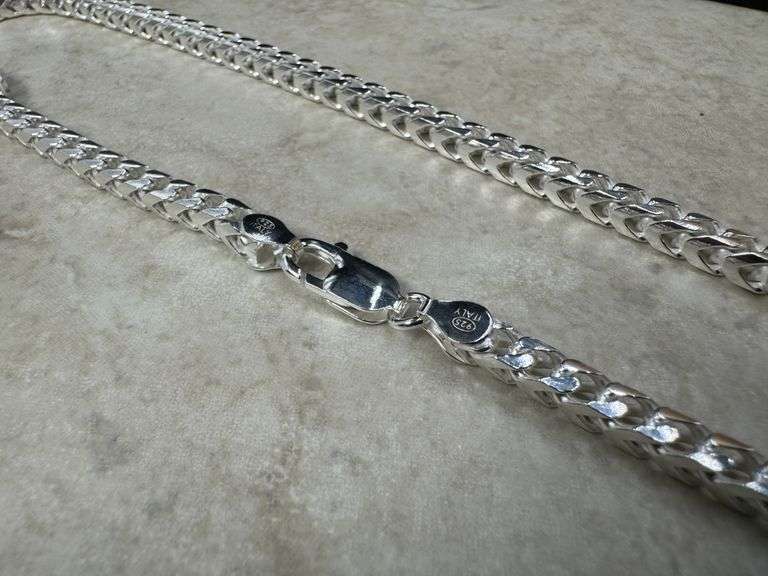 Sterling Silver Men's Franco Chain 4.6mm Solid 925 Italy New Necklace 26"