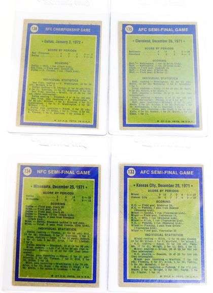 4 Topps 1972 Play-Offs Football Cards