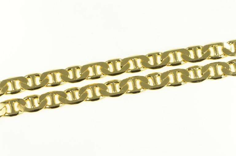 Gold Plated 7.9mm Thick Wide Anchor Link Chunky Chain Necklace