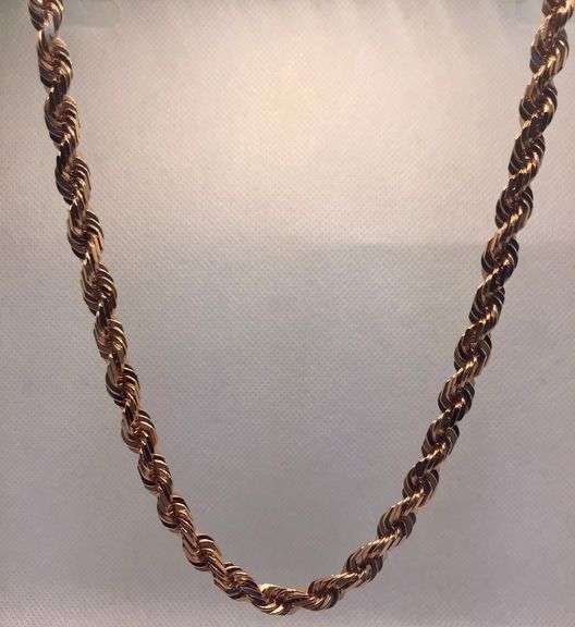 GORGEOUS SOLID 14K ROSE GOLD ROPE CHAIN