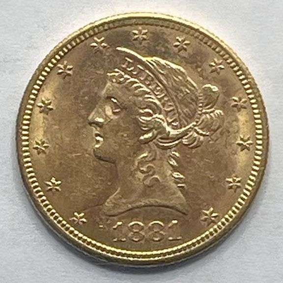 Ten Dollar Gold 1881 Liberty Coin