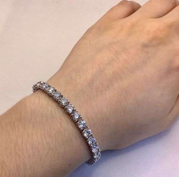 TIMELESS 14K WHITE GOLD LAB GROWN DIAMOND TENNIS BRACELET