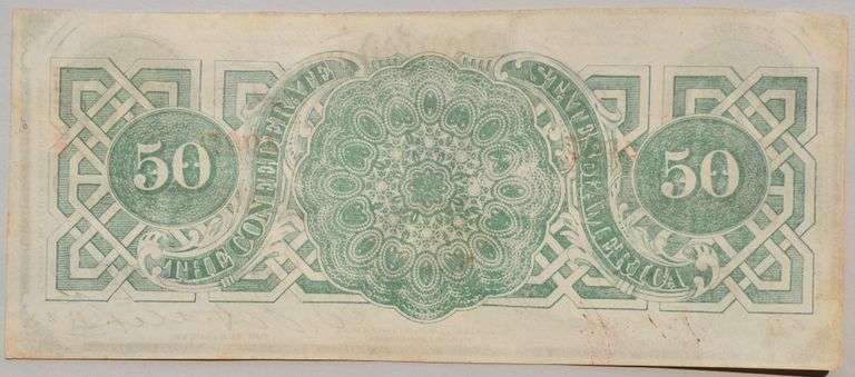Scarcer $50 April 6 1863 Confederate States Unc Note