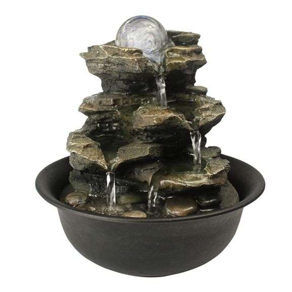 Calming Rock Fountain Tabletop with LED Light