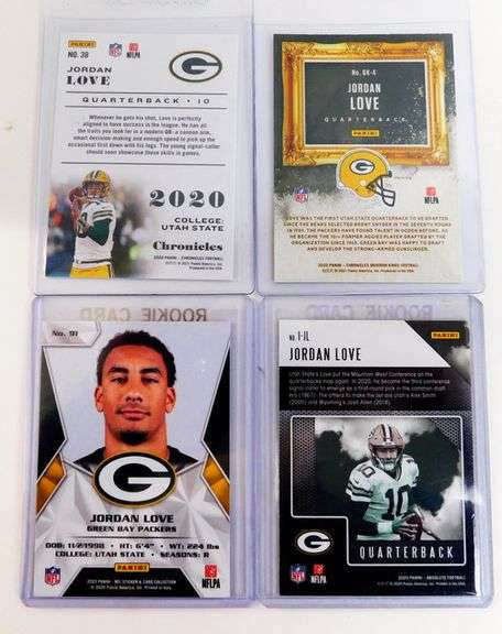 4 Jordan Love Packers QB Rookie Football Cards