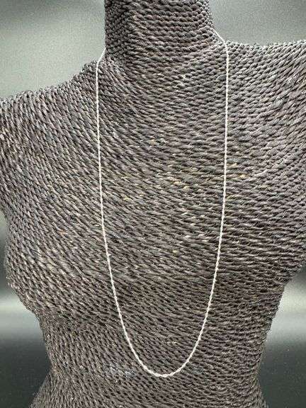 10k White Gold Solid Singapore Rope Link Chain 1.1mm Necklace 24"