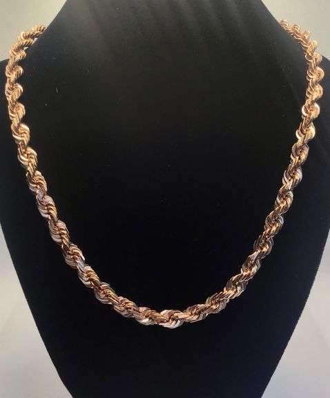 GORGEOUS SOLID 14K ROSE GOLD ROPE CHAIN