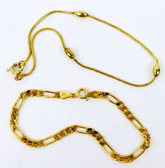 Italian Sterling Vermeil Bracelet & Anklet