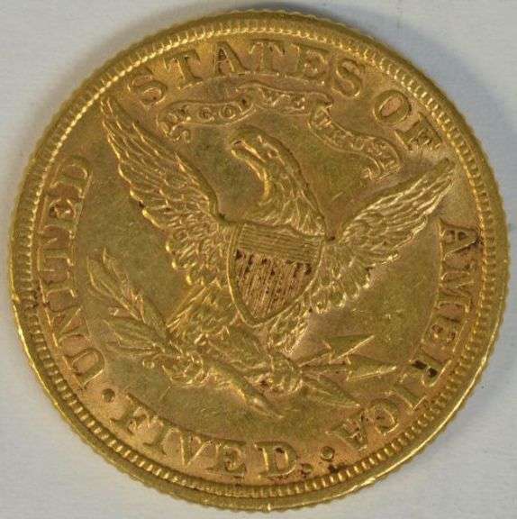 Well struck and original 1882 US $5 Liberty Gold Piece. Nice
