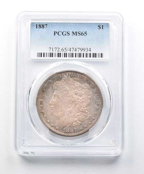 MS65 1887 Morgan Silver Dollar PCGS Beautifully Toned