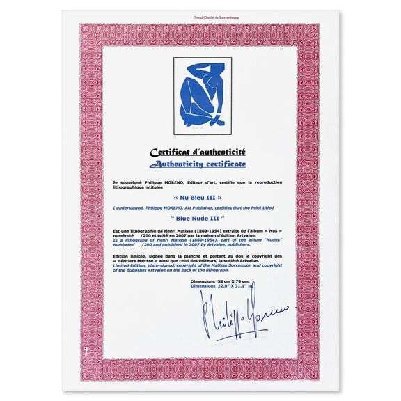 Nu Bleu III by Henri Matisse