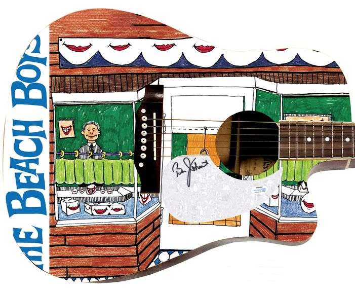 The Beach Boys Bruce Johnston Autographed 1/1 Custom Graphics Acoustic Guitar ACOA