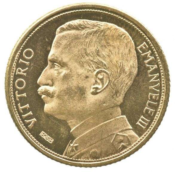 1912 Italy 20 Lire Vittorio Emanuele III Gold