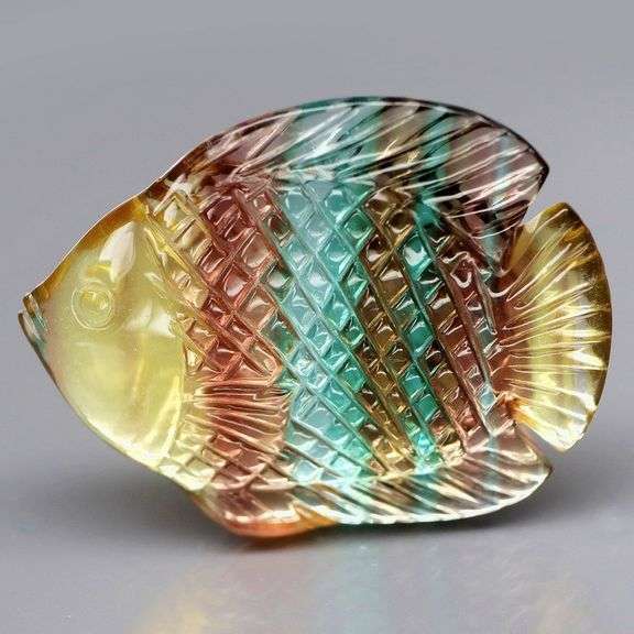 Glowing! 34.09ct multi-hue Fluorite carving