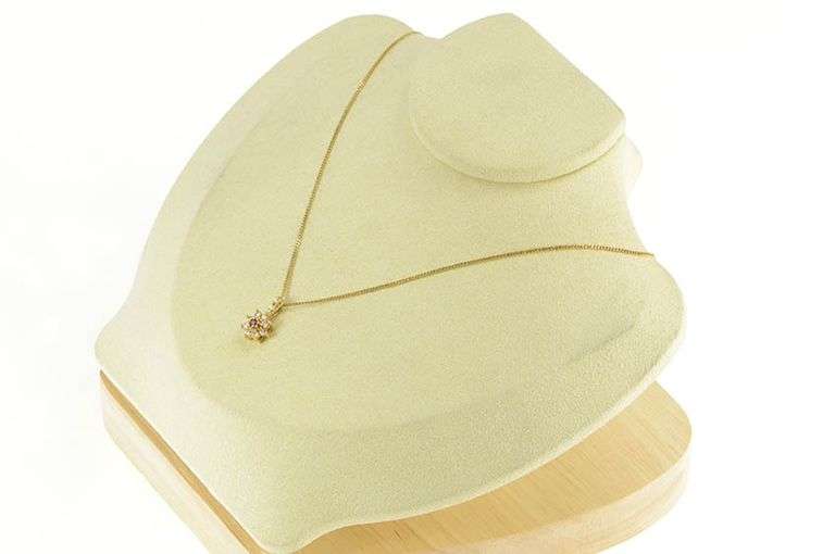 18K Yellow Gold 0.36 Ctw Diamond Ruby Flower Halo Cluster Pendant