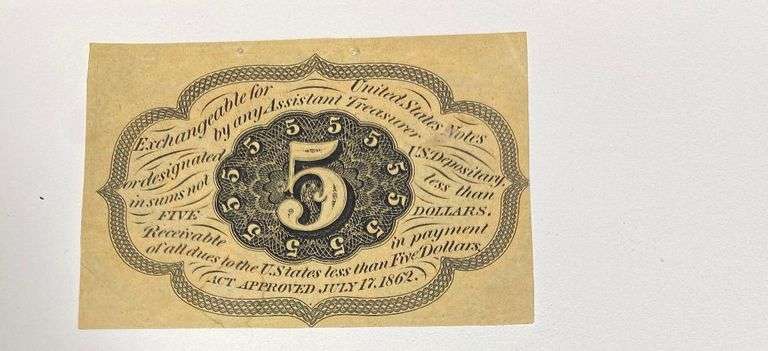 Choice Near  Unc 5 Cent Fractional Currency Note. Fr 1231