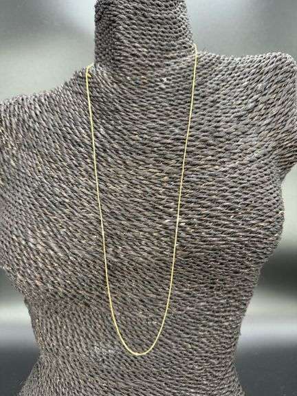 10k Yellow Gold Solid Box Link Chain 0.7mm Necklace 24"