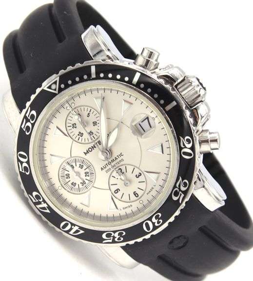 Montblanc sport automatic 41.5mm silver dial chronograph watch
