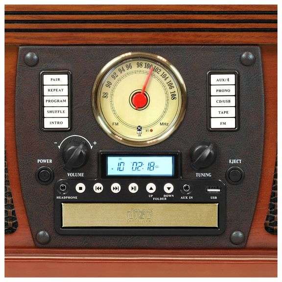 Victrola Real Wood Classic Turntable Radio