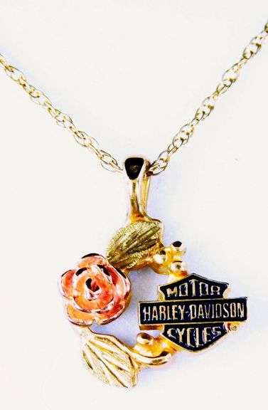 10K Harley Davidson Necklace, Mint in Box