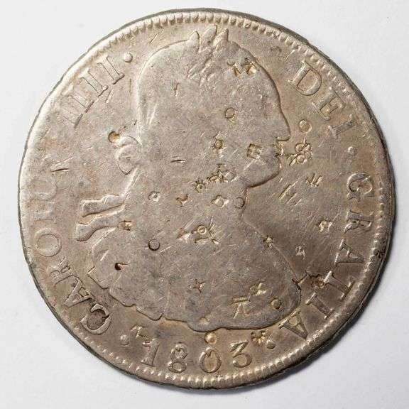 1803 Bolivia 8 Reales With Counter Stamps