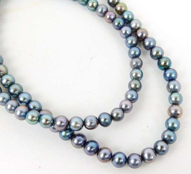 Lustrous Peacock Pearls Necklace & Bracelet, 10K Clasps