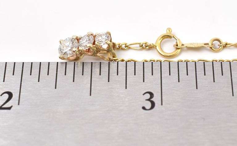 Enlivened 14K Yellow Gold Pendant Necklace with Diamond Gemstones