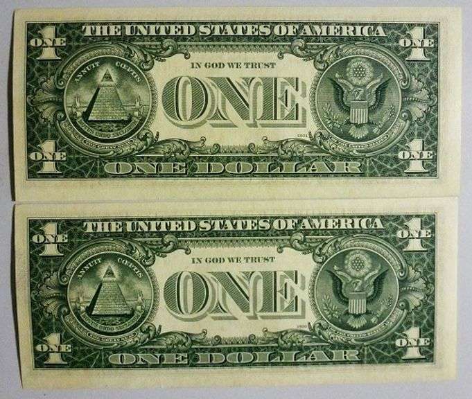 (2) Superb Crisp 1969C $1 Star Replacement Notes Chicago-Consecutive!