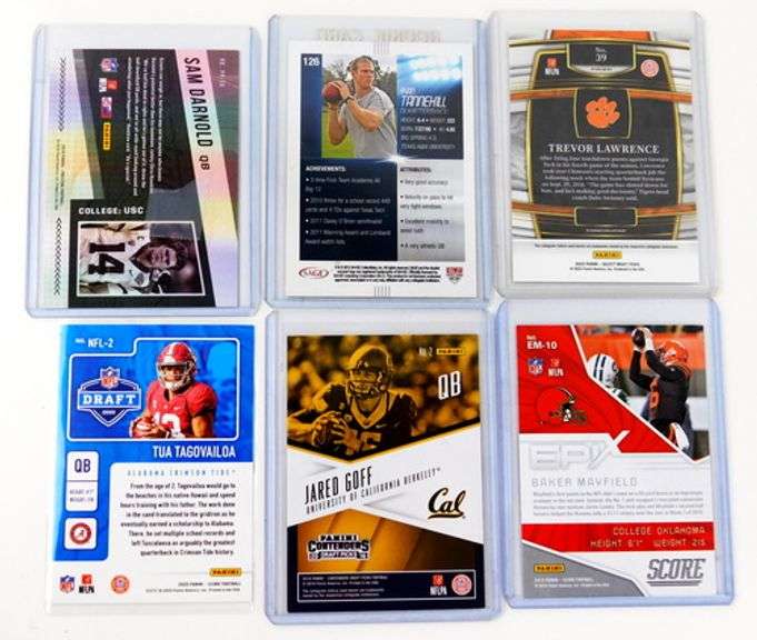 6 Quarterback Greats Football Cards