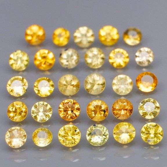Glittering 3.52ct set of 29 golden Songean Sapphires