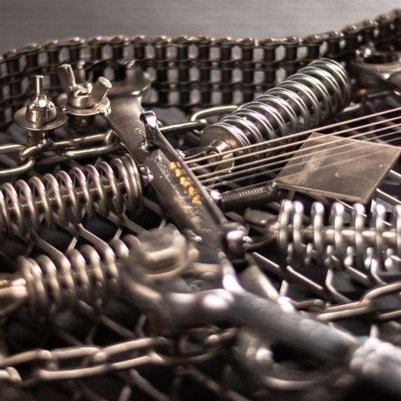 Original Metal Electric Guitar Sculpture