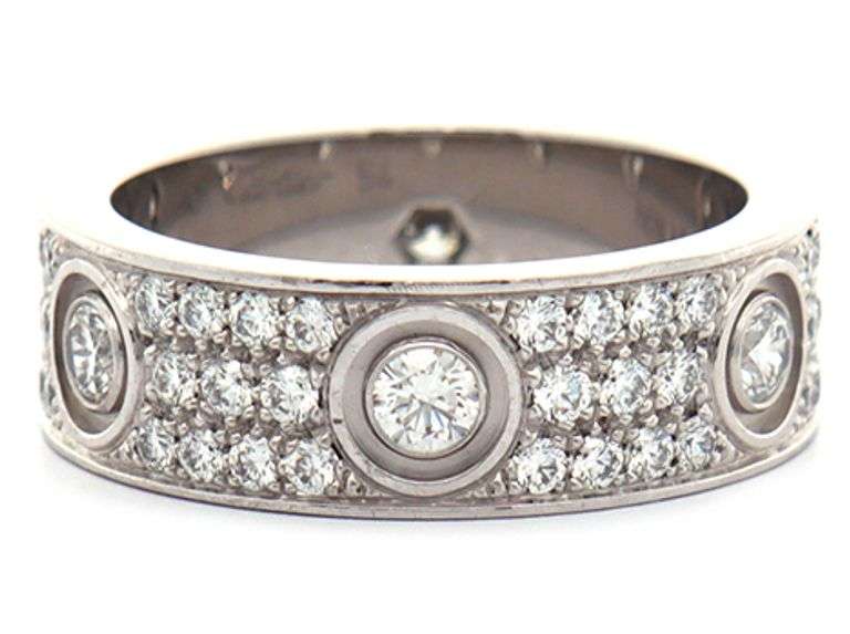 Cartier 1.26ctw Diamond Love Band Ring in 18K, SZ 54