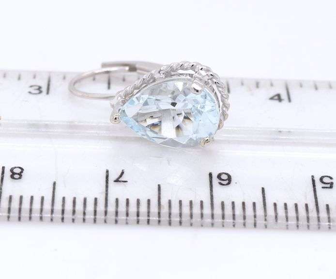 10kt White gold 2.40ctw Aquamarine earrings
