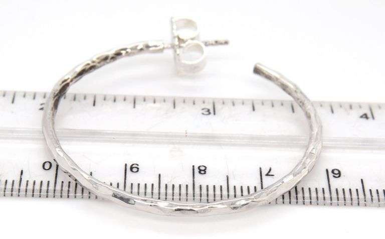 Ippolita silver hammered hoop earrings in 925 sterling silver