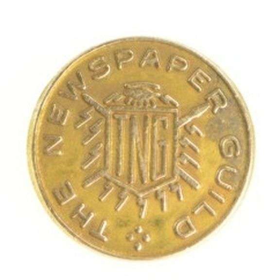 10K Yellow Gold Newspaper Guild Journalist Vintage Lapel Pin/Brooch