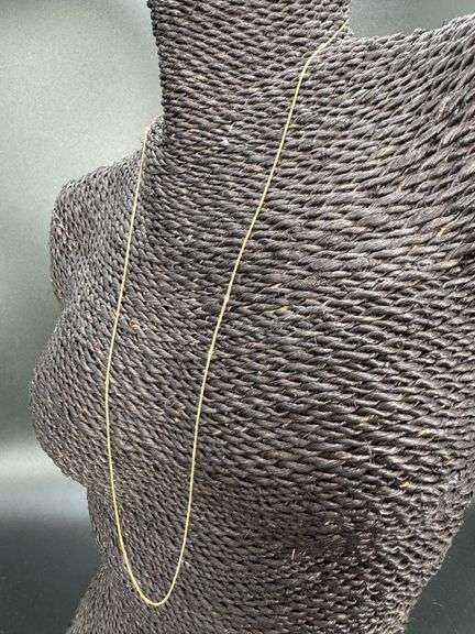 10k Yellow Gold Solid Box Link Chain 0.7mm Necklace 24"
