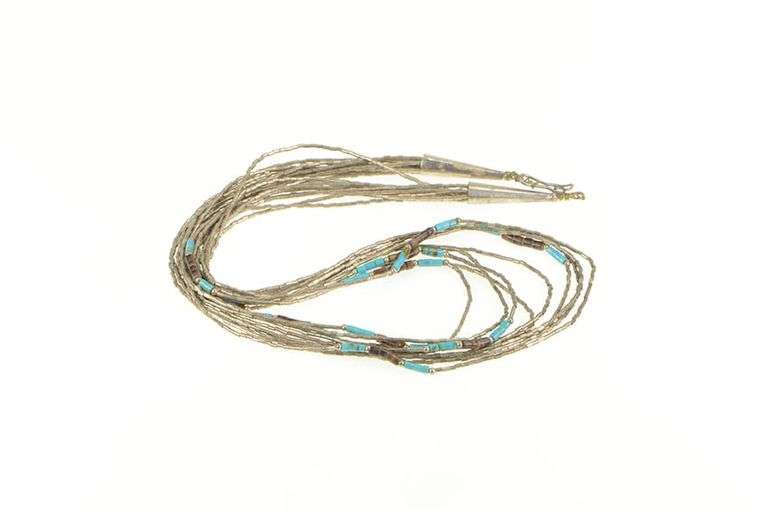 Sterling Silver Southwestern Turquoise Liquid Silver Layer Necklace