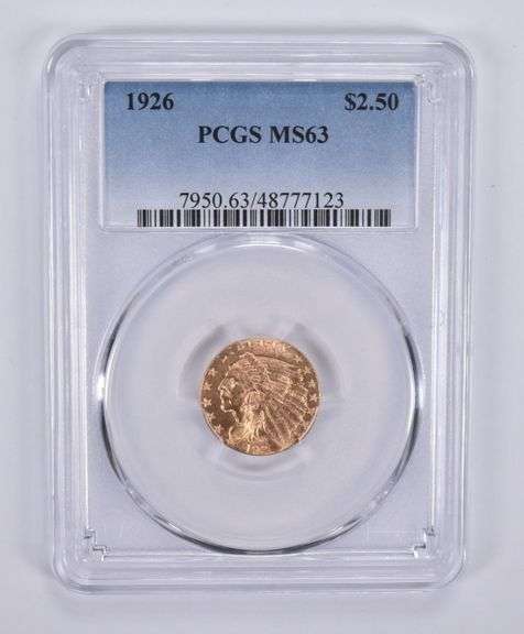 1926 $2.50 Indian Head Gold Quarter Eagle MS63 PCGS