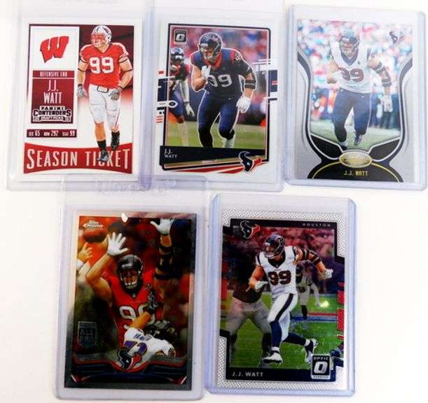 5 J.J. Watt Football Cards