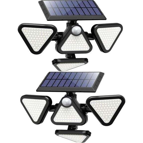 Set of 2 Outdoor Solar Flood Lights