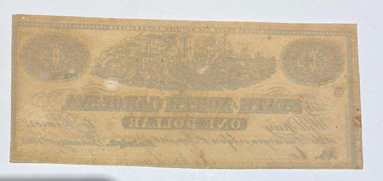 Very Near Unc Jan 1 1863 $1 State of North Carolina Note