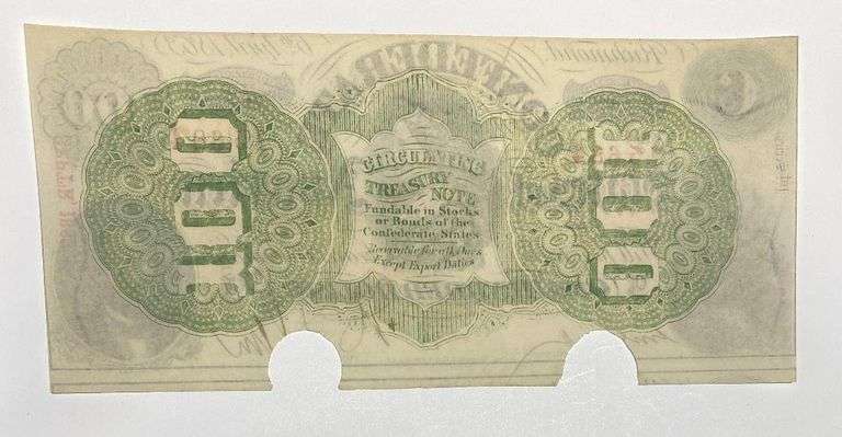$ 100 Confederate April 6 1863 Series Note