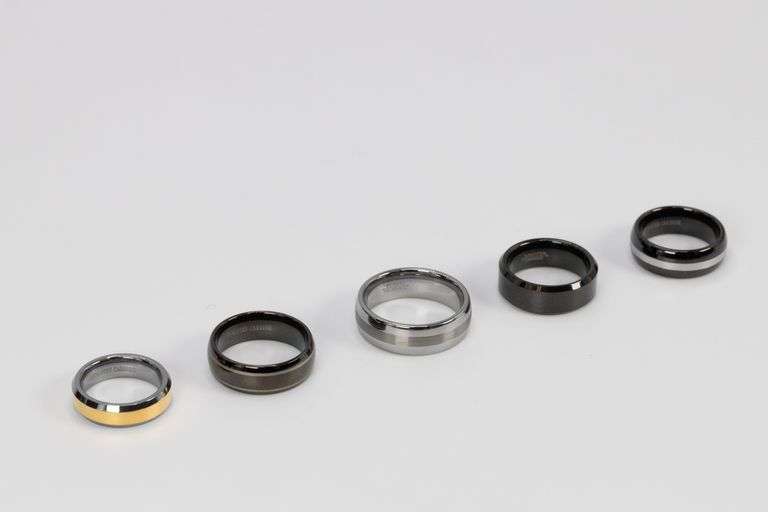 Lot of 5 Tungsten Carbide Rings in Various Sizes