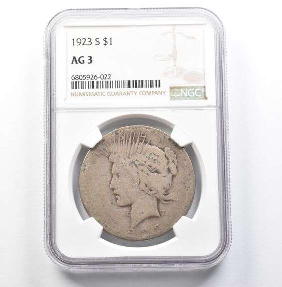 1923-S Peace Silver Dollar AG3 NGC Lowball