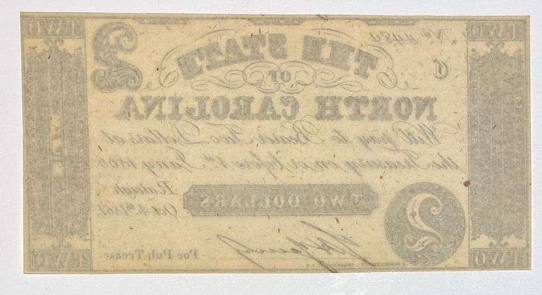 State of North Carolina $2 Note Oct 4 1861 Series