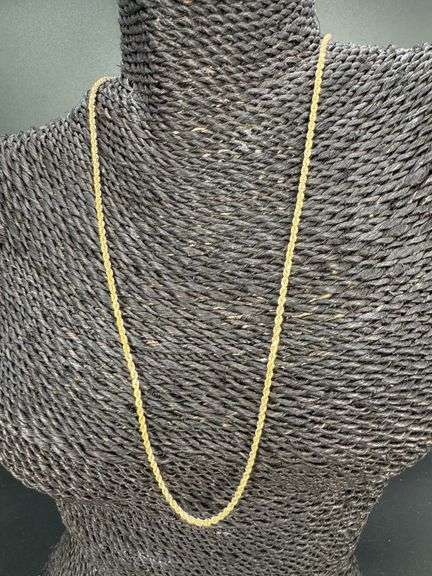 10k Yellow Gold-Hollow Diamond-Cut Rope Chain 2.5mm Necklace 22"