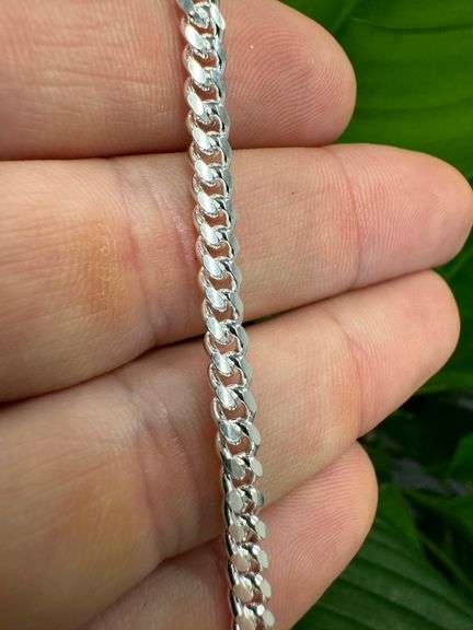 Sterling Silver Solid Miami Cuban Link Chain 4.2mm 925 Italy Heavy Curb Bracelet 8" Inch