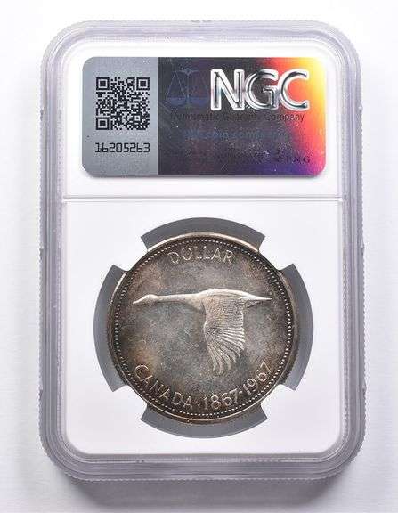 MS62 1967 Canada 1 Dollar Silver NGC Beautifully Toned
